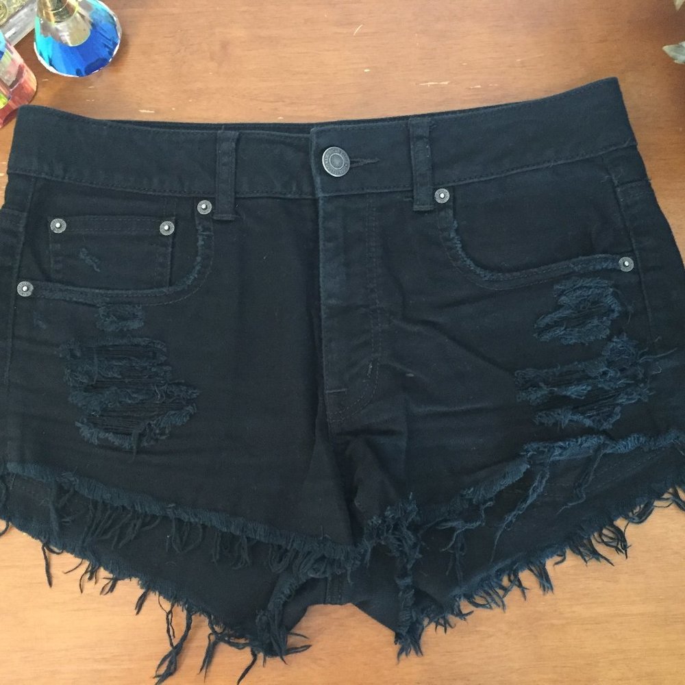 AEO Black Festival Jean Shorts